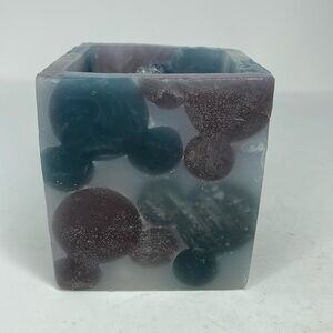 Vintage New Mickey Candle Votive Holder Colors Green & Purple 4 x 3.5”